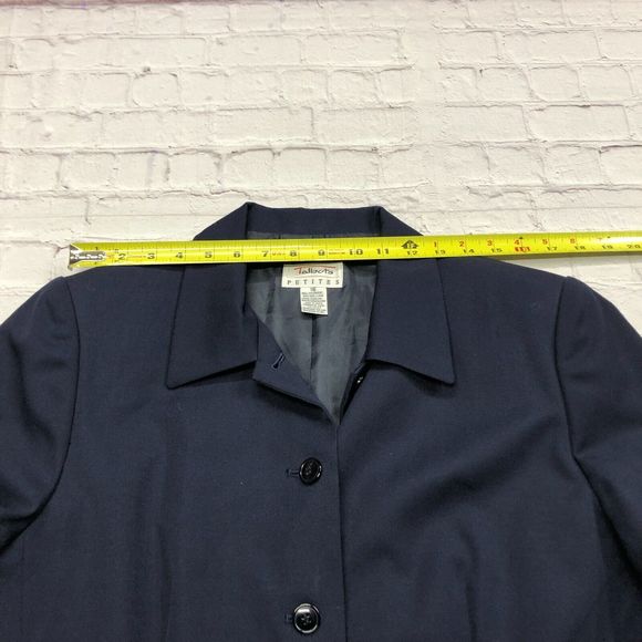 Vintage Talbots Women Blazer Jacket Size 16 Dark Blue 100% Wool B196 -27 - Picture 8 of 16